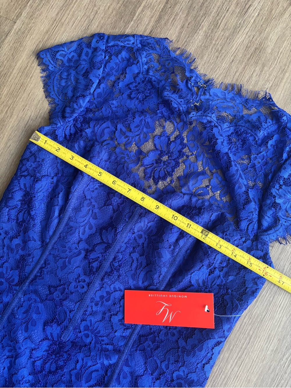 NWT Monique Lhuillier Lace Sheath Open Back Dress Size 10 - Picture 7 of 12
